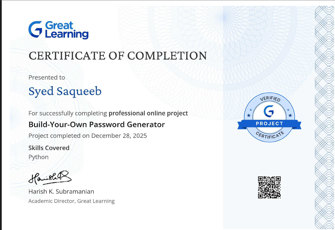 Password Generator Project